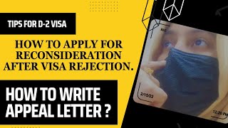 How to apply for visa reconsideration after visa rejection in Korea  How to write appeal letter [upl. by Inglebert]