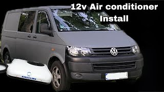 12v electric Air Conditioner install on a van  Stationary AC Clima on VW T5 [upl. by Attenhoj619]