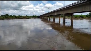 Rio Jaguaribe em Jaguaribe Ponte sobre Rio Jaguaribe águas para açude castanhão 06042022 [upl. by Schreibe]