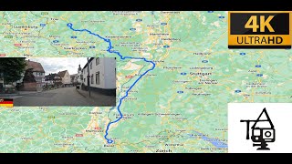 Belgium to Italy  Part 2  Southwestern Germany  Real time  4K [upl. by Annaihs]