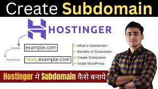 How to Create Subdomain and Install WordPress in Hostinger  Hostinger me Subdomain Kaise Banaye [upl. by Mandle]