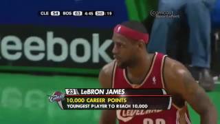 LeBron James Lefty Poster Dunk on Kevin Garnett  Youngest to reach 10000 pts 08 [upl. by Novehc31]