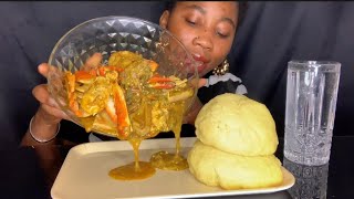 Okra Soup With Fufu Mukbang [upl. by Mehala]