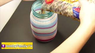 Candle Jar Cozy HowTo Make a DIY Vase or Candy Jar with HobbyMom [upl. by Anaynek762]