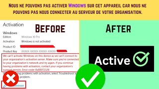 Nous ne pouvons pas activer Windows sur cet appareil French [upl. by Ecreip]