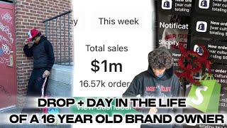 CLOTHING DROP DAY AS A 16 YEAR OLD BRAND OWNER  QUICK DAY IN THE LIFE 🔪 [upl. by Bacon123]