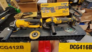 Dewalt DCG412B VS DCG416B Angle Griinders 455 Unboxing And Review amp Features By KVUSMC [upl. by Janek423]