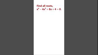 Solve quartic equation  mathematics [upl. by Kier]