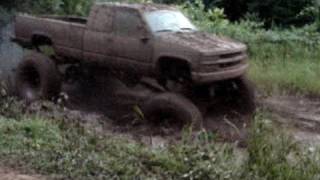 MUD TRUCKS HUGE SILVERADO 4X4 ON 54 BOGGERS STUCK DEEP [upl. by Cordi]