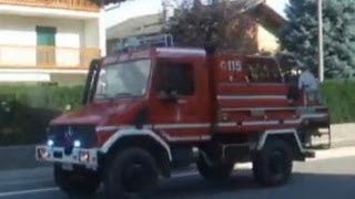 APS Vigili del Fuoco in sirena per incendio  VVF volontari in azione pompieri trentino [upl. by Eluj]