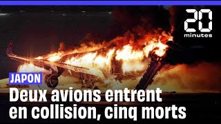 Japon  Cinq morts après la collision entre deux avions à laéroport de Tokyo [upl. by Clim]