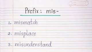 Prefix  mis [upl. by Melony]