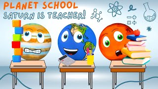 The Solar System Planets go to School Learning about Moons Planets and Space [upl. by Nerua]