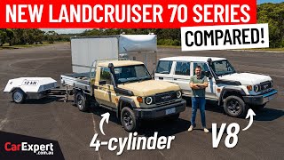 LandCruiser 70 Series V8 v 4cylinder towing stress test amp drag race Is Toyotas V8 dead [upl. by Eentirb]