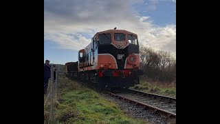 Ex Irish Rail 141 Class Loco 146  Ballast Train amp Plough Van  Downpatrick 7123 [upl. by Beffrey]