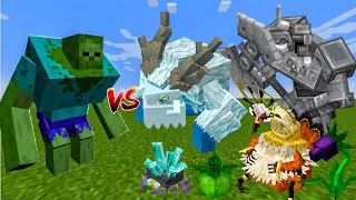 ALL MOWZIES MOBS VS MUTANT ZOMBIE FIGHT IN MINECRAFT  Mobs Battle [upl. by Acsehcnarf]