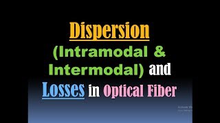 Dispersion in Optical Fiber Losses in Optical Fiber Intramodal and Intermodal Dispersion ISI [upl. by Feliks]