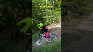 style on huge mtb drop and jump pinkbike drop at highland bike park mtb mountainbikepark [upl. by Aydidey]