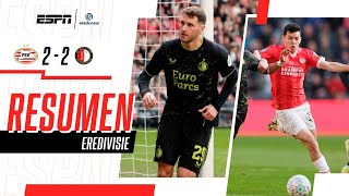 RESUMEN  PSV 2  2 FEYENOORD EREDIVISIE ¡Santiago GIMÉNEZ termina su sequía de goles [upl. by Idisahc]