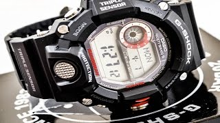 Casio GSHOCK Rangeman GW94001 REVIEW  How To Set Time  LIGHT DISPLAY [upl. by Lidia]