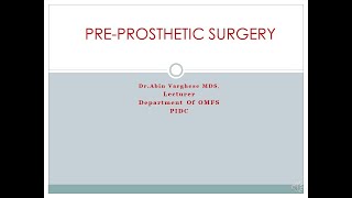 PRE PROSTHETIC SURGERY [upl. by Edualc]