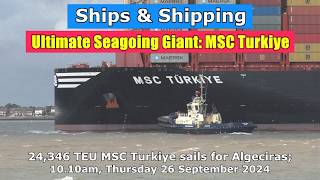 Ultimate Seagoing Giant MSC Turkiye sails from Felixstowe for Algeciras Thursday 26 September 2024 [upl. by Farwell]