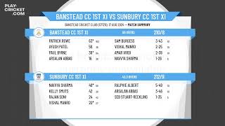 Banstead CC 1st XI v Sunbury CC 1st XI [upl. by Ardnossak267]