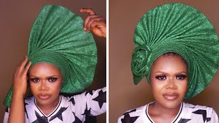 How To Tie Fan Gele on Yourself  Gele Styles  Gele Tutorial [upl. by Ameen]