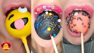 Satisfying ASMR Eating Chocolate Coated Cake Pops Gummy Balls Marshmallow Mukbang 먹방 [upl. by Gillead]