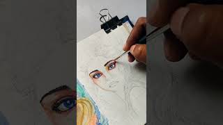 Beautiful girls watercolor eyes 👀 shorts arts [upl. by Rida]