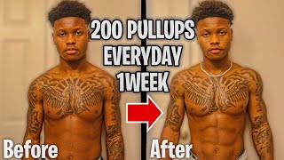 I Did 200 PullUps Everyday For 7 Days  TRANSFORMATION [upl. by Ayouqat]