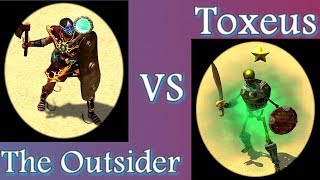 Titan Quest Ragnarok  The Outsider build VS Toxeus [upl. by Leugar311]