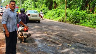 INCOMPLETE AND HALF PATCHWORK DONE  At Duler Mapusa Main Road [upl. by Annait149]