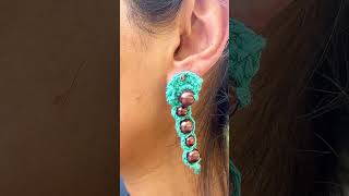 Fast amp Simple  Diy crochet earrings by Tutorialcrochetaccessories handmade [upl. by Crispa586]