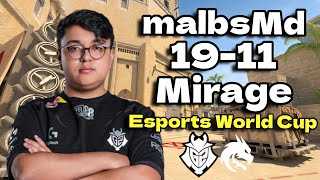 CS2 POV  G2 malbsMd 1911 vs Spirit Mirage Esports World Cup 2024 [upl. by Lyndy]