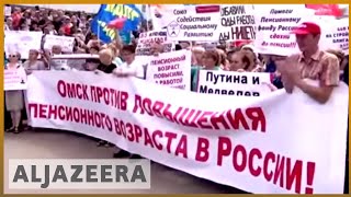 Protests across Russia over pension reforms [upl. by Nickelsen]