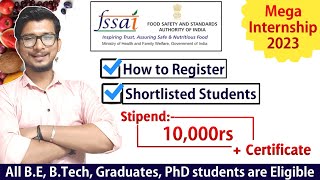 FSSAI internship 2023  fssai internship  fssai recruitment 2022  fssai jobs 2022  fssai jobs [upl. by Vania]