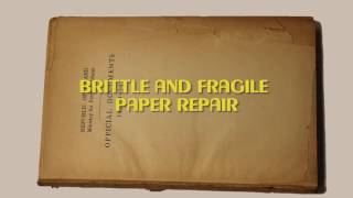 Basic conservation practices brittle paper repair [upl. by Anyale]