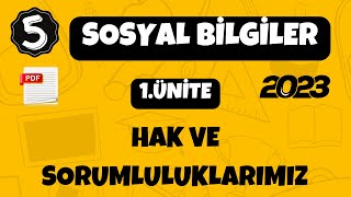 5Sınıf Sosyal Bilgiler 1Ünite Hak ve Sorumluluklarımız [upl. by Weeks833]