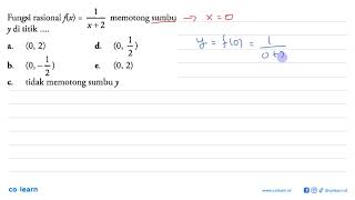 Fungsi rasional fx1x2 memotong sumbu y di titik [upl. by Amye]