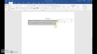 Creating a Hanging Indent in Microsoft Word 2016 [upl. by Nikola724]