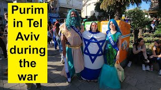 Even during the war Tel Aviv Israel celebrates Jewish Purim [upl. by Gridley561]