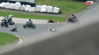 2024 German TT Schleizer Dreieck  Twin Trophy crash in first lap [upl. by Alleoj]