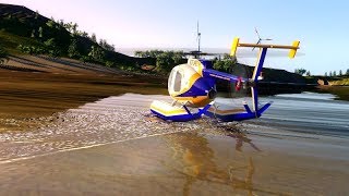 Aerofly RC 7  MD500E Floats  Amphibian Helicopter Model [upl. by Arther]