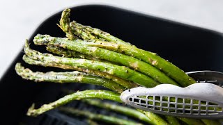 Air Fryer quotRoastedquot Asparagus with Time amp Temp [upl. by Nnylyaj]