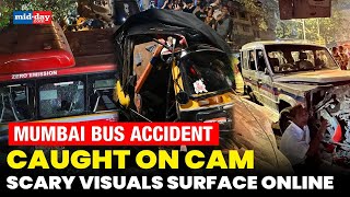 Mumbai bus accident 6 killed 49 injured Horrific visuals caught on camera [upl. by Amada28]