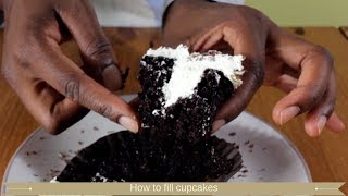 How to fill cupcakes  Filled cupcakes [upl. by Betteann]