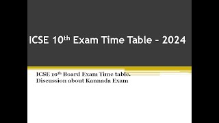 ICSE X 2024 Examination Time table  ICSE 10th std 2024 examination details [upl. by Lepper]