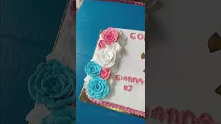 046 rectangle cake with beautiful floral cake cakedecorating short [upl. by Ellener]