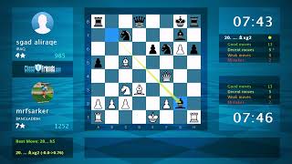 Chess Game Analysis mrfsarker  sgad aliraqe 10 By ChessFriendscom [upl. by Bysshe]